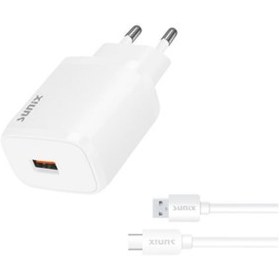 Resim Sunix Qualcomm 3.0 USB-A Girişli Hızlı Type-C Şarj Aleti Seti S-30 Beyaz 