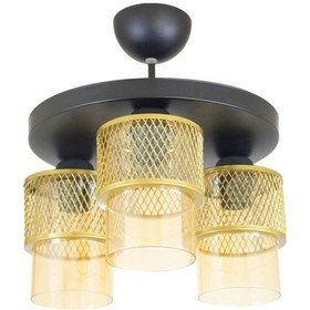 Resim Ikili Bal Cam Kafes Model Modern Plafonyer Avize Z 