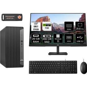 Resim Hp Pro Tower 400 G9 Intel Core I7 12700 20GB 256GB SSD GT730/4GB 21.5" Fhd Monitör W11H 6U3M9EA Masaüstü Bilgisayar & Per4 USB Bellek 6U3M9EAMNT2366 