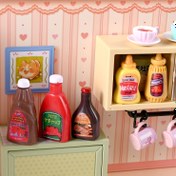 Resim 5 adet DIY Mini Sos Şişesi Modeli - Realist Reçine Baharat Seti, Muz, Ketchup, BBQ ve Sıcak Sos ile, Ev ve Parti Dekoru için Mükemmel, Doğum Günleri ve Tatiller için İdeal Hediye, Parti Dekorasyonları | Eğlenceli Tasarım | Detaylı Dokular, Mini Mobilyalar 