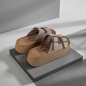 Resim Kadınlar için Ayarlanabilir Tokalı Platform Sandaletler - Nefes Alabilen Mikrofiber Üst, Yastıklı PU Taban & Yazlık Plaj Giyimi için Harf Baskılı Tasarım, Bağcıklı Sandaletler, Rahat Kullanım, Sentetik Kaplama İç Tabanlık 