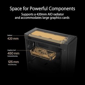 Resim ASUS PROART PA602 E-ATX KASA 420 MM RADYATÖR DESTEĞİ,1 ADET 140MM,2 ADET 200MM İLE GELEN KASA FANI, ÖN PANEL TOZ FİLTRESİ,GÜÇ KİLİDİ MANDALI,ALETSİZ PCIe MONTAJI,USB 20 GBPS DESTEKLİ SİYAH PROART KASA 