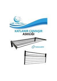 Resim Duvara Monte Katlanabilir Çamaşır Askısı - 85x40 Cm 
