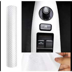 Resim 3d Beyaz Tırtıklı Desen Hava Kanallı Karbon Folyo 152cmx50cm 