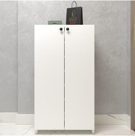 Resim Kenzlife Kapaklı Ayakkabılık Bosnevi Mat Beyaz Suntalam 110 040 30 Ondört Çift Ayakkabı Kapasitesi Arkalıksız Beyaz 