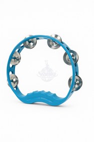 Resim YANKI ZT-10BL Zilli Tef 5'li Set Mavi Renk Metal Zilli Ritim Aleti (Kına Tefi) 