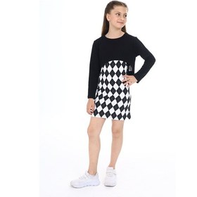 Resim Toontoy Kız Çocuk 2li Takım Baskılı Elbise Siyah 
