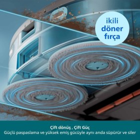 Resim Philips Homerun 5000 Serisi XU5100/20 Islak Kuru Robot Süpürge ve Otomatik Boşaltma Istasyonu - Beyaz + Tiftik Toplayıcı 