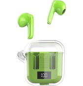 Resim Docooler Bluetooth kulaklık, dört renkli şeffaf bölme, düşük enerji tüketimli TM90, dijital ekran, kablosuz kulak içi Bluetooth kulaklık, pembe 
