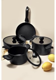 Resim Gal 7 Parça Tencere Seti Siyah 