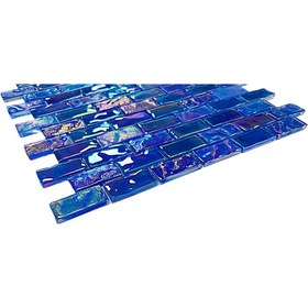Resim MozaiKristaL Tüm yüzeyler için 23x48mm. Blue Mix, 30x30 Fileli Kristal Cam Mozaik (11 File = 1 m2 Fiyatı.) 