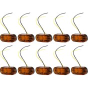Resim Blueleskyy 10 Adet Amber 2 LED Oval Gümrükleme Römork Araba Yan Işaretleyici Kuyruk Lambası (Yurt Dışından) 
