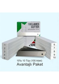 Resim Zorro 1404 Geniş Maket Bıçağı Yedeği 18mm 14 Kırımlı 100 Adet 