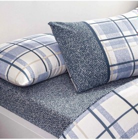 Resim Taç Flanel Kışlık -ares Mavi- Lastikli Çarşaflı Nevresim Takımı Mavi 