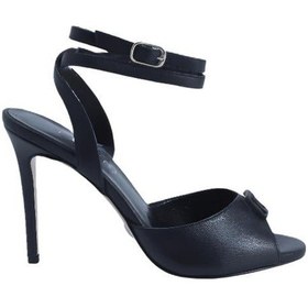 Resim Poletto Hakiki Deri Sıyah Sandalet Topuklu 6564 204 V1-2350 Siyah 