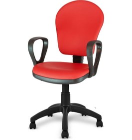 Resim Ofiscombin Ofis Büro Ev Bilgisayar Öğrenci Ders Çalışma Koltuğu Kirmizi Deri 00047499101 