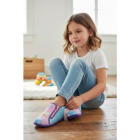 Resim Trendova Frozen Elsa Kız Çocuk Bebek Fermuarlı Ev Ayakkabısı Panduf 