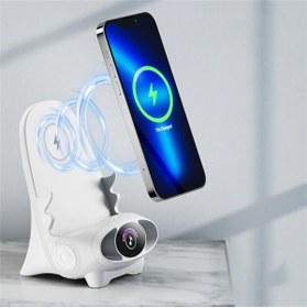 Resim Microcase Universal 15w 3in1 Hopörlörlü Koku Mekanizmalı Kablosuz Hızlı Şarj Standı - Al3778 