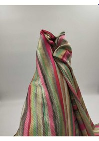 Resim Çizgili Saten Viskon Kumaş 