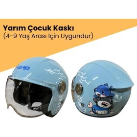 Resim Nero 601 Yazlık Motosiklet Çocuk Kaskı Mavi 