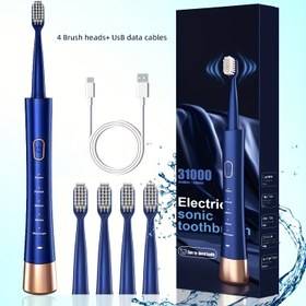 Resim 4 Değiştirilebilir Fırça Başlığı ile USB Şarjlı Sonic Diş Fırçası - Uzun Ömürlü, Yumuşak Naylon Kıllar, Yetişkinler İçin Uygun Babalar Günü, Anneler Günü Hediyesi 