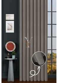 Resim İpek Kadife Fon Perde V-09 Gri Gri 