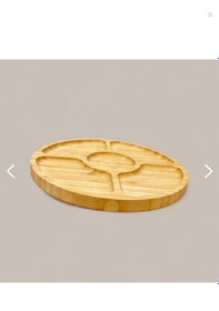 Resim 5 Bölmeli Bambu Yuvarlak Sunum Tabağı Kahvaltılık ,çerezlik 25 Cm 