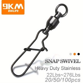 Resim 20/50/100 Adet Paslanmaz Çelik Balıkçılık Zımbalı Döner - Kolay Yem Bağlantısı İçin Duo Kilit Bilyalı Rulmanlı Hızlı Klips - Temel Balıkçılık Aksesuarları 