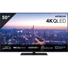 Resim Hitachi 50" / 127 Ekran Uydu Alıcılı 4K Ultra HD Android QLED TV 