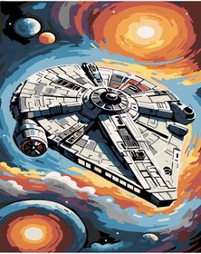 Resim wombhobby galaktik savaşlar 2 starwars Sayılarla Boyama Seti 80X100 ÇERÇEVESİZ RULO ! DİKKAT 