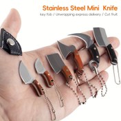 Resim The Hobbyworker Mini Bıçak, Paslanmaz Çelik Küçük Bıçaklar ile Kılıflar Şef Bıçağı EDC Şişe Açacağı Anahtarlıklar Küçük Kesici Cep Bıçağı Kesici ile Keskinleştirici, Bıçak Şeklinde Takı Kolye Hediye 