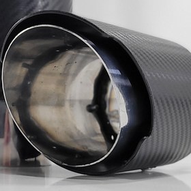 Resim Akrapovic Akrapoviç Tekli Siyah Egzoz Ucu 90 Mm Egzoz Uç 90lık Sağ Sol Çıkış Karbon Görünümlü Egzoz Başlığı 