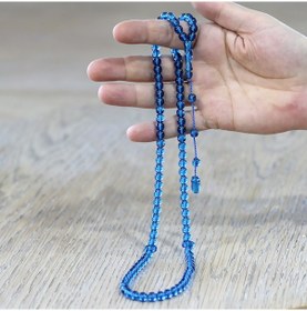 Resim Tesbihname Ateş Kehribar Namaz Tesbihi - Sistemli - Turkuaz Renk - Özel Kesim 