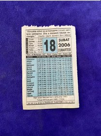 Resim 18 Şubat 2006 Takvim Yaprağı - Nostalji Koleksiyonluk Takvim Yaprağı 