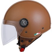 Resim Sway 701 Yarım Yazlık Kask Deri Kaplı Kahverengi 