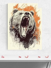 Resim Postermanya (pster1306) Ayı Öfkesi Hayvan Poster - Afiş - Dekoratif Duvar Posteri 90 x 130 