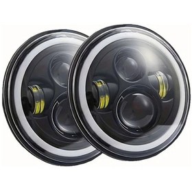 Resim Sunshine011 2 Adet 17.78 Cm Led Melek Göz Motosiklet Farı Gündüz Işığı Sarı Sinyal 12v H4 