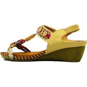 Resim Guja Blg151-3 Bej Kadın Taşlı Dolgu Topuk Sandalet Bej 