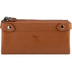 Resim Karalı Deri Hakiki Deri Unisex Portföy Cüzdanı Taba Bc413-03 