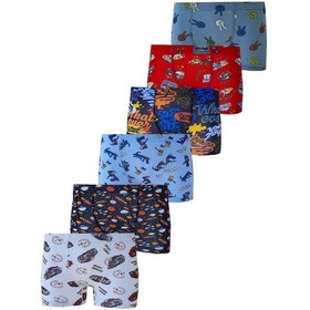 Resim Kota 6Lı Erkek Çocuk Renkli Desenli Baskılı Boxer Külot 