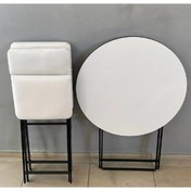 Resim Tubix Masa Sandalye Katlanır Bistro Takımı 60cm Çam Desenli 