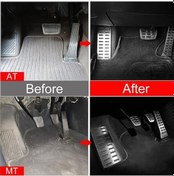Resim Novahub Paslanmaz Çelik Araba Pedalları Kia Sportage 3 Sl İçin 2010 2011 2012 2013 2014 2015 Gaz Fren Ölü Pedalı Koruma Kapağı Rest Pedal 