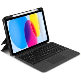 Resim Fogy Ipad 10.nesil 2022 10.9" M1 Uyumlu Mag Touchpad Blutooth Işıklı Standlı Klavyeli Kılıf 