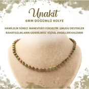Resim Deniz Doğal Taş Sertifikalı Tsavorit Lal 6 Mm Düğümlü Doğal Taş Kolye 