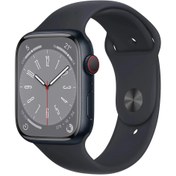 Resim Apple Watch Series 8 45 mm Cellular Spor Kordon Akıllı Saat Siyah 