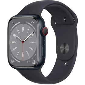 Resim Apple Watch Series 8 45 mm Cellular Spor Kordon Akıllı Saat Siyah 