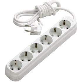 Resim Makel Eko MGP384 6'lı Topraklı Grup Priz 5 Metre Beyaz 
