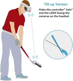 Resim Vr Golf Club Accessory for Meta Quest 2/3 Right Controller, Tilt up & Signal unobstructed Quest 3 Vr Golf Club Handle Attachment 