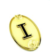 Resim BsElektronik Etiketçilere Özel Elips Tasarım Gold Serisi I Harfi Cam Süsü Çift Öpücüklü 