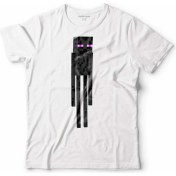 Resim Kendim Seçtim Mınecraft Enderman Ender Man Çocuk Tişört Beyaz 